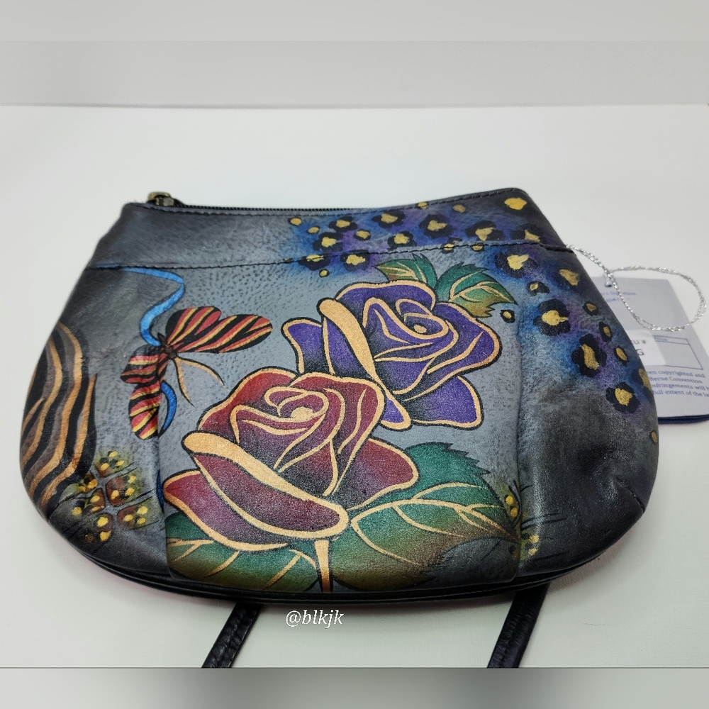 Anuschka Hand Painted Leather Crossbody Bag NWT - Picture 6 of 13